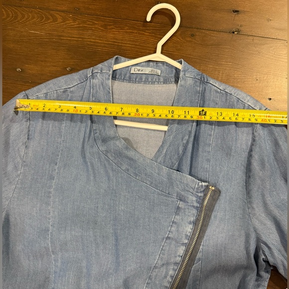 NWT DEX moto style light jacket blue wash size L - Picture 4 of 5